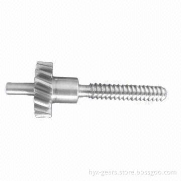 Hobbing Gear Shaft with metal material including iron alloy, brass, stainless steel, aluminum